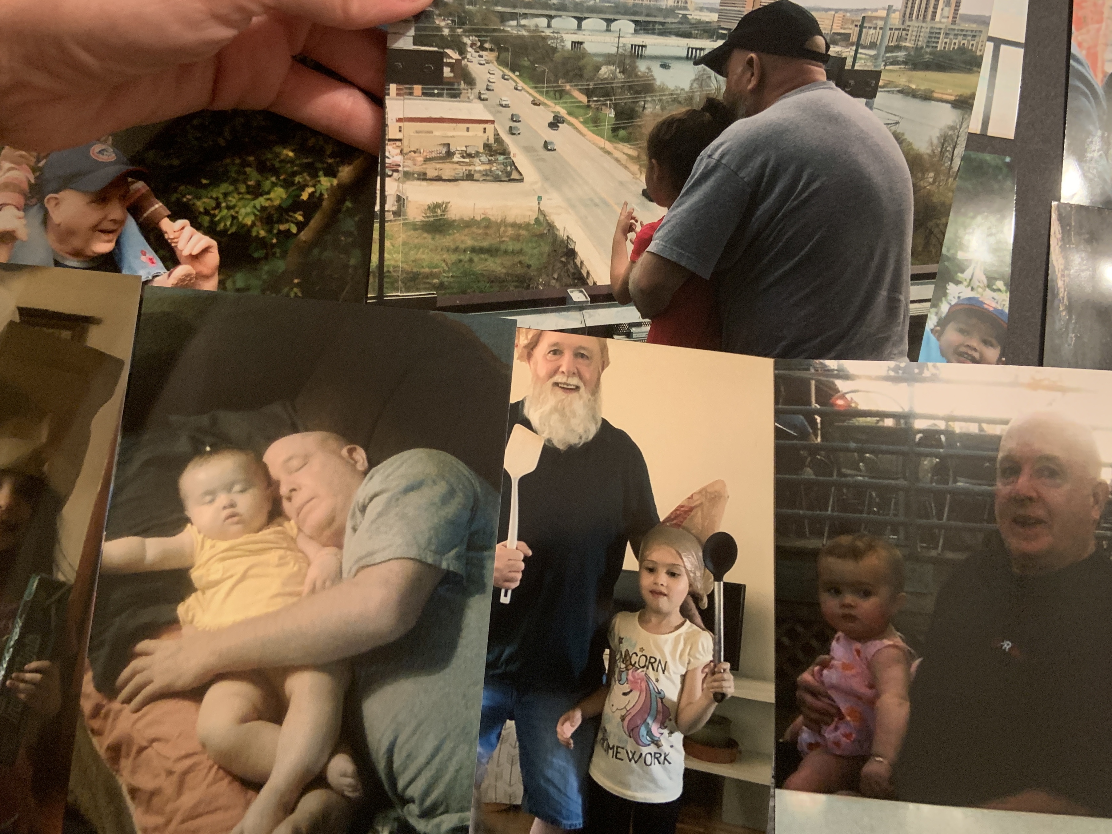 Collage of printed family photos