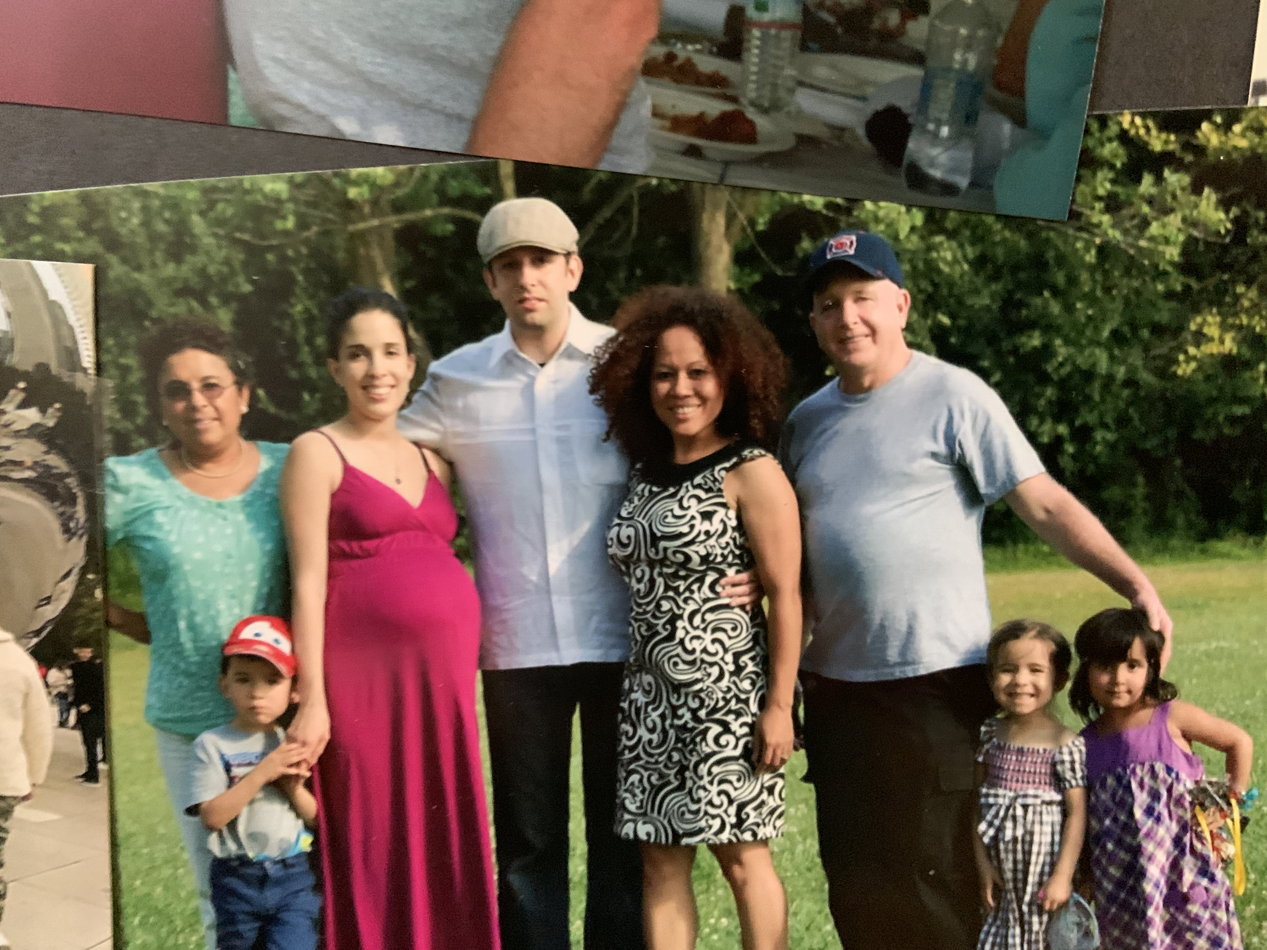 Family standing together outside